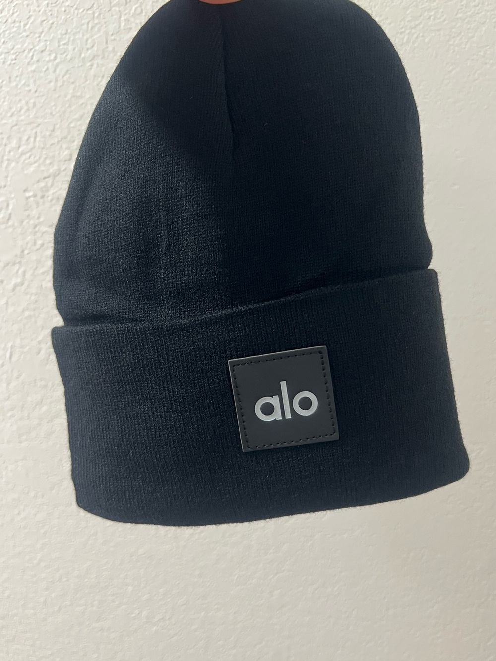NEW Black Knit Beanie with Logo Patch
